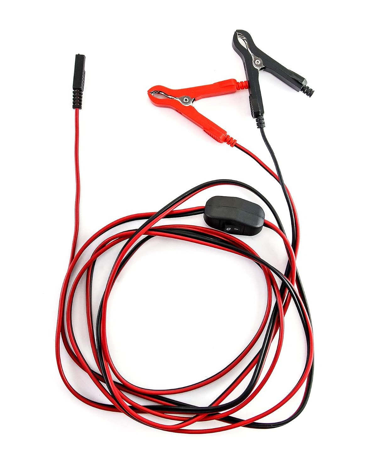 QWORK Wire Harness with Clamps, 11.5 Ft 16AWG Wire Harness, SAE Extension Cables(On-Off Switch) for 12V ATV, UTV, Tractor or Water Pumps