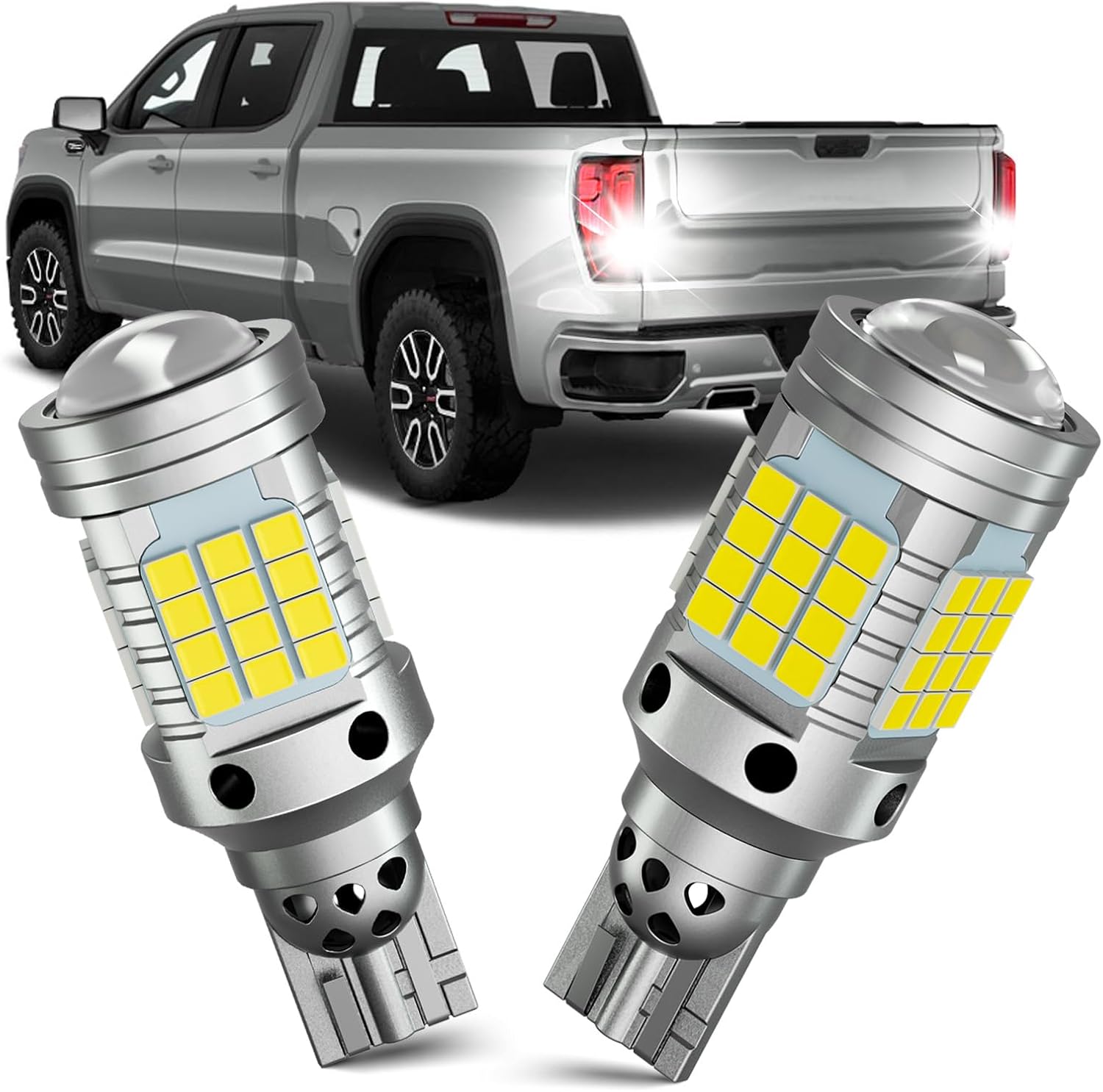 LED Reverse Light Bulbs for 2014-2026 GMC Sierra 1500 2500 3500 HD, 6000K White Super Bright Backup Bulbs Plug and Play, Pack of 2