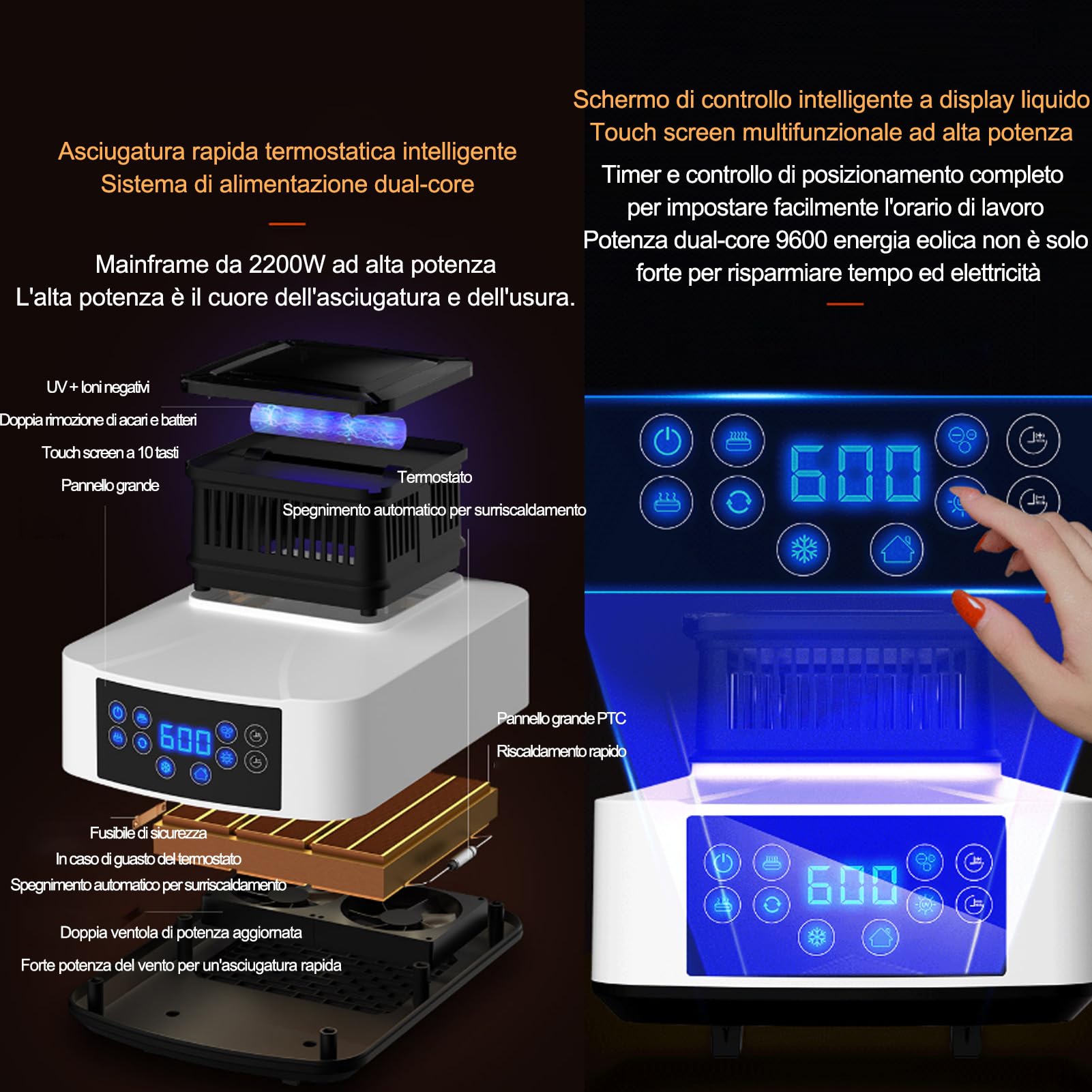 Asciugatrice portatile per bucato 2200W Asciugatrice Elettrica 20kg capacità Risparmio Energetico (Anione) Abbigliamento Heater 240min Timer Digitale,per Tutti I Vestiti di Quattro Stagioni