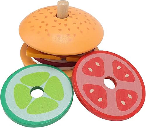 Miniatura 3 de Keenso Juego de cocina de comida rápida, divertido juguete compuesto de madera de simulación, juguete de Navidad para cumpleaños, niños