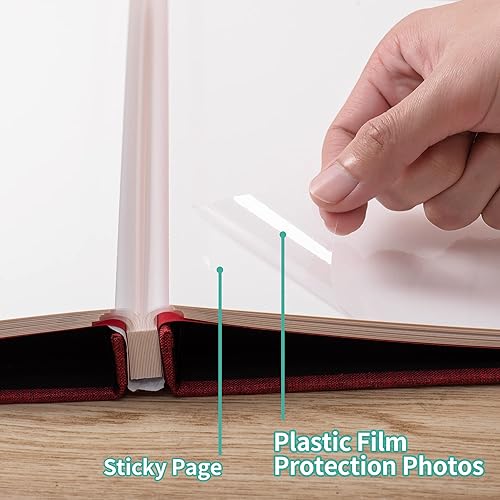 Miniatura 4 de Álbum de fotos autoadhesivo de 3 x 5, 4 x 6, 5 x 7, 6 x 8, 8 x 10, 8.5 x 11, 11 x 10.6 pulgadas, álbum de recortes magnético de 11 x 10.6 pulgadas,
