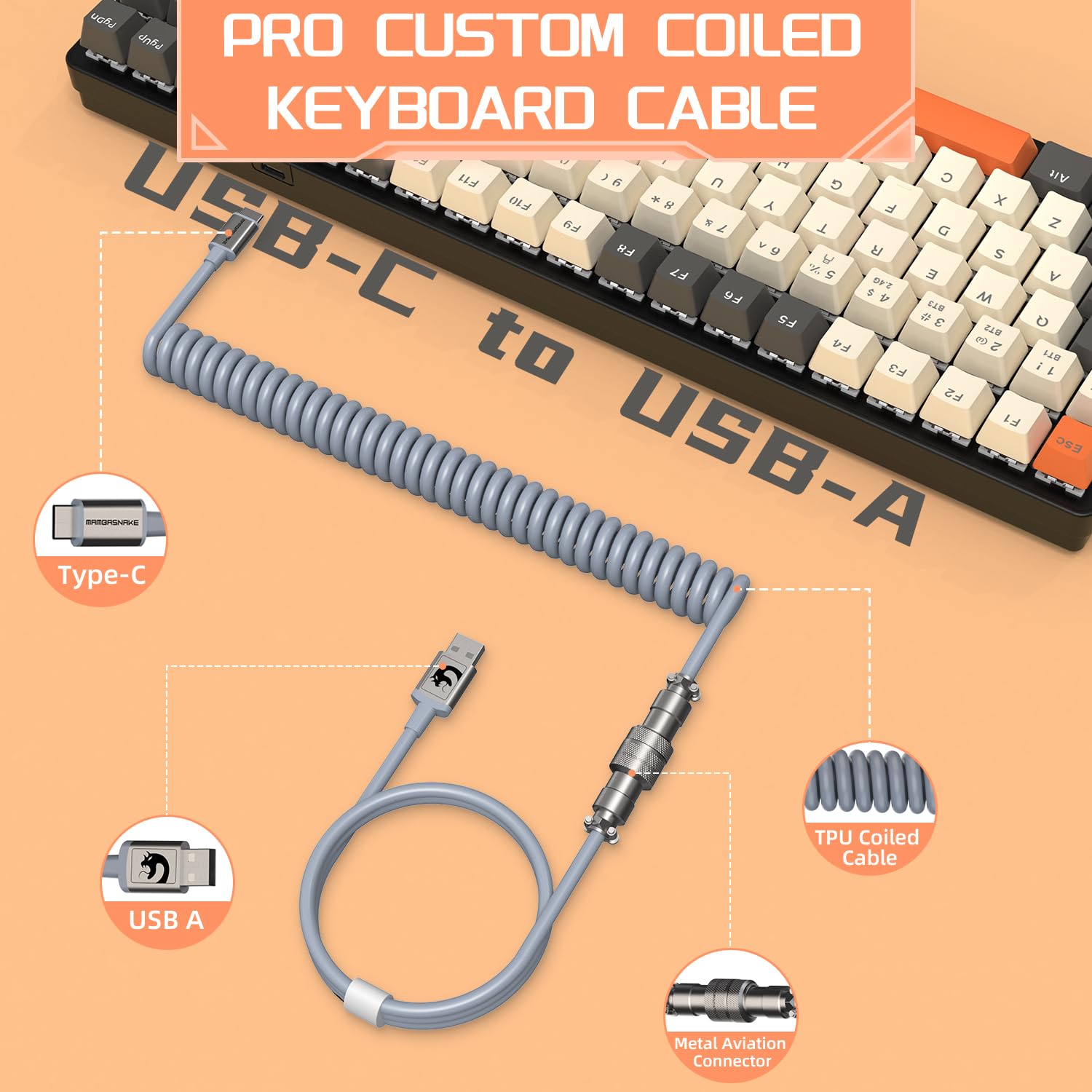 MAMBASANKE K6 Pro 96% 3 Modos Teclado mecánico para Juegos Hot Swap 4000mAh 2.4Ghz/Bluetooth 5.0/Teclado con Cable con Cable USB en Espiral Tipo-C 9 RGB Interruptor Azul retroiluminado -Shimmer