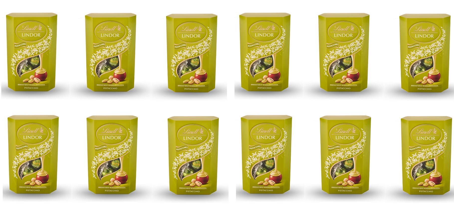 12x Lindt Lindor Pistacchio Milchschokoladen pralinen gefüllt mit Pistaziencreme 200g