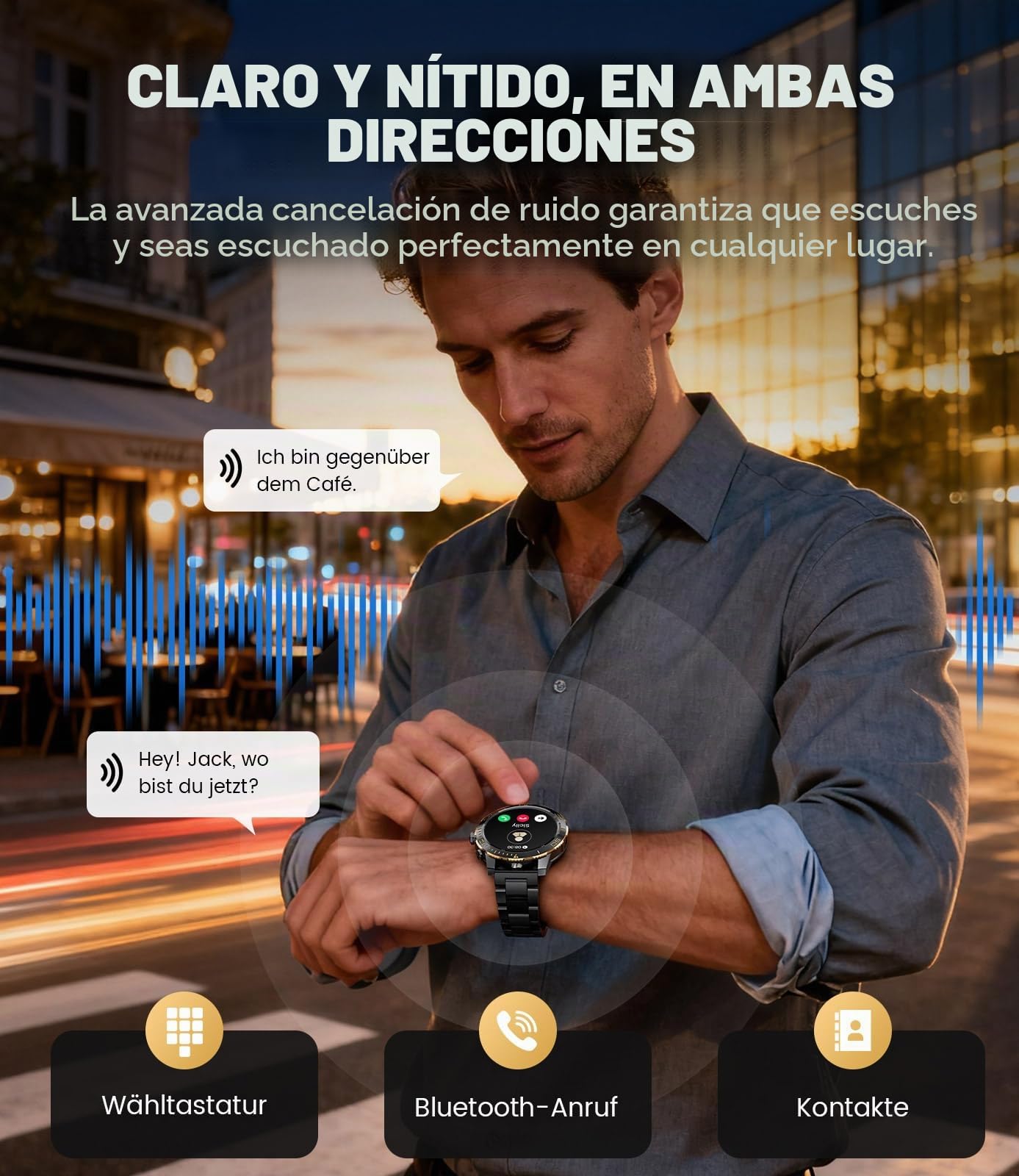 LIGE Reloj Inteligente Hombre, 800mAh 1.43" AMOLED Smartwatch con 24/7 Frecuencia Cardíaca, SpO2, Duración del Sueño, IP68 Impermeable, 200+ Deportes, Llamadas Smartwatch para Android iOS Negro