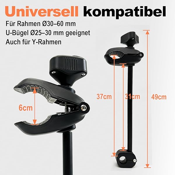 Rahmenhalter, Fahrradhalterung Bike Holder Fahrradträger Fahrradhalter Befestigung Klemme Reisemobil Rad, abschließbar, für U-Bügelrohr - 5
