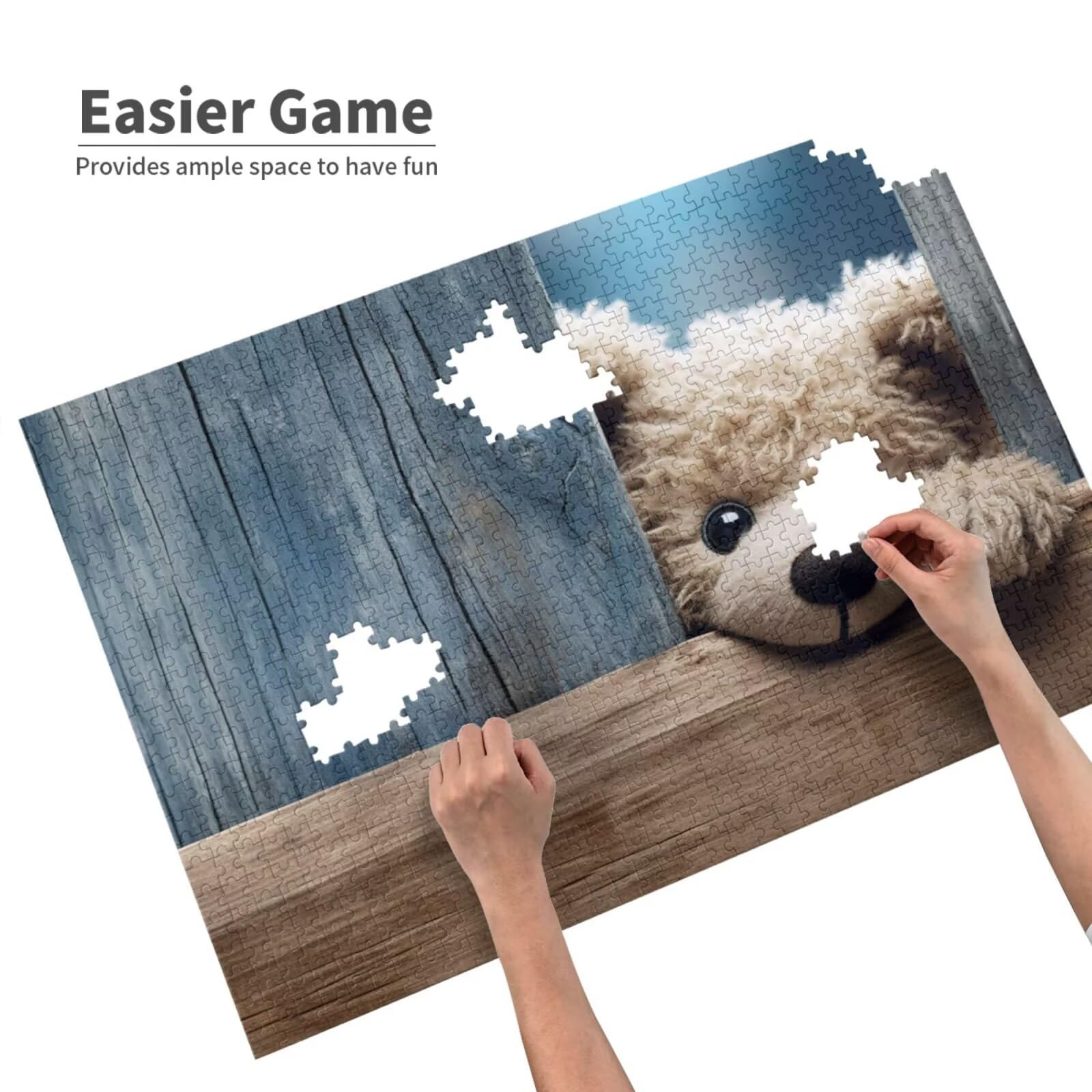 Puzzle 2000 Teile, Puzzle Erwachsene, Holzpuzzle Landschaft Impossible Jigsaw, Clevere Rätsel, Farbe Jigsaw mit Geschenkbox Verpackung for Room Decor, Geschenke für Frauen Kleiner Bär 100x70cm p-1686