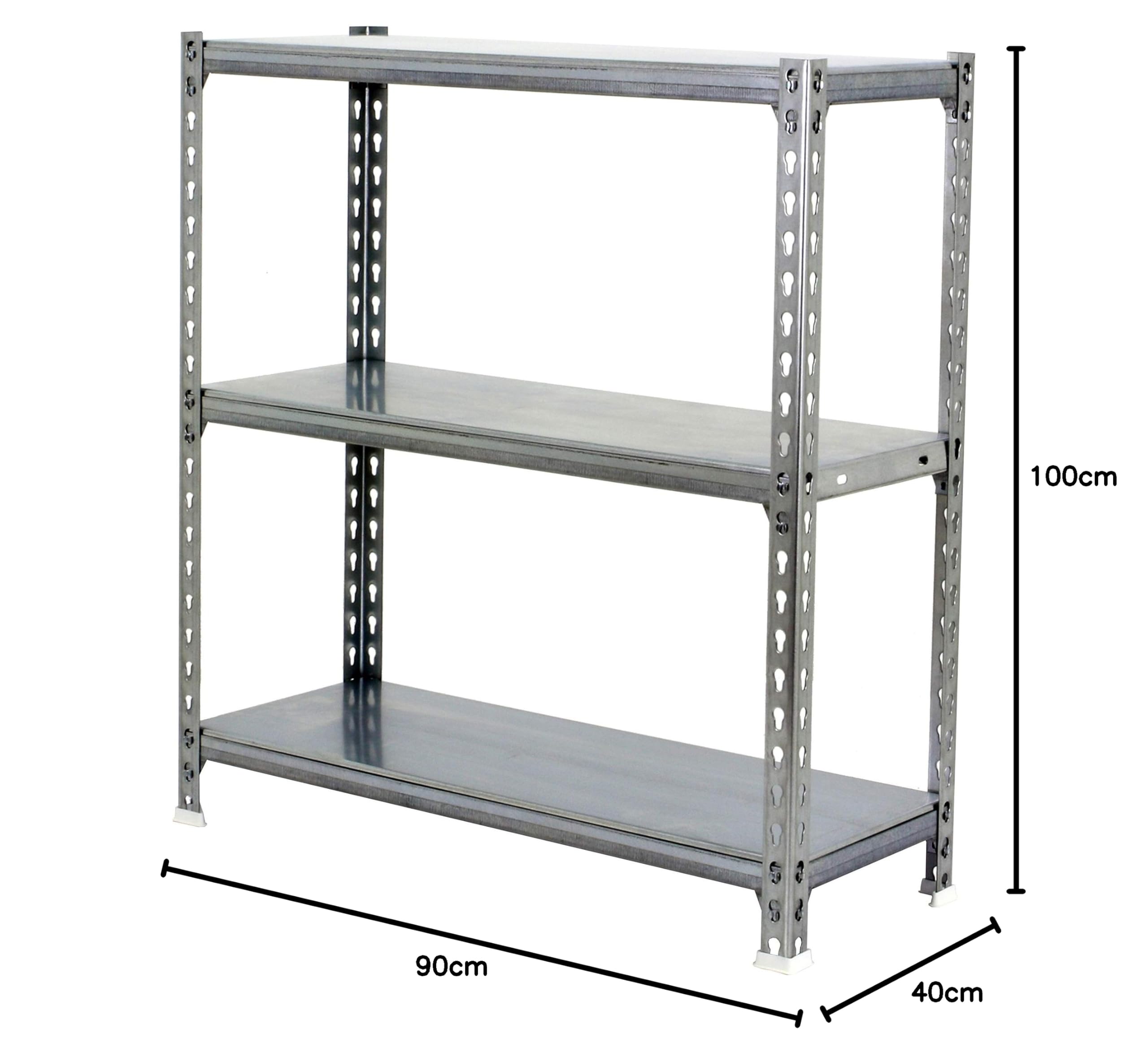 PROREGAL Schwerlastregal Baby Metal Shark | HxBxT 90x100x40cm | Fachlast 180kg | Verzinkt | Regal Standregal Werkstattregal Lagerregal Kellerregal