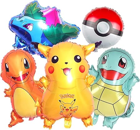 Amazon ポケモン バルーン 誕生日風船 バースデーバルーン ポケモン キャラクター パーティ飾りつけ 巨大風船 アルミ風船 男の子 お祝い ５点セット ふうせん 子供誕生日 風船 バルーン おもちゃ