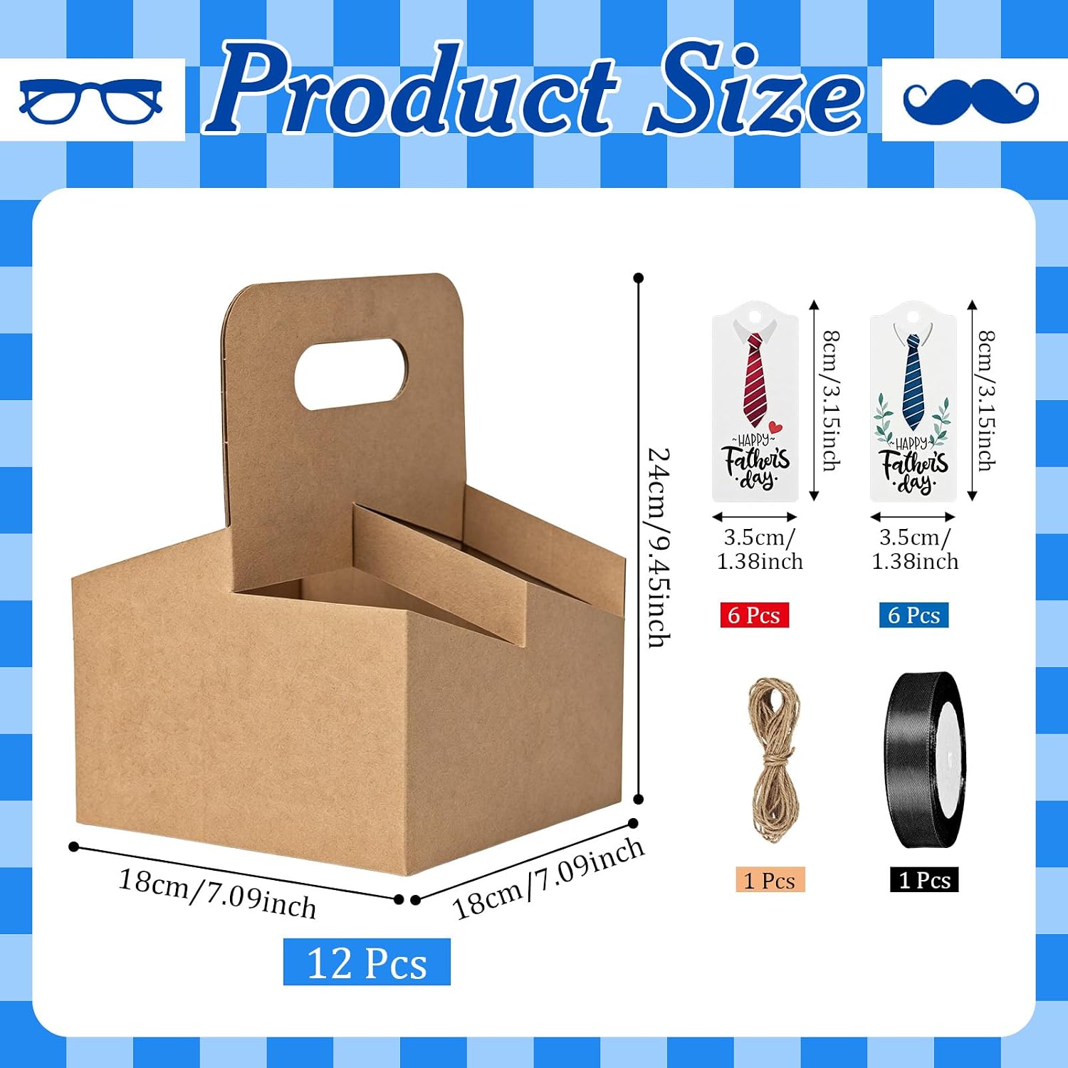Cinrobiye 12 Pack 4 Cup Disposable Coffee Carrier Tray, Kraft Paper Drink Carrier with Handles, Beverage Cup Holder for Takeout Coffee, Delivery Drinks, Office Coffees Runs, Catering, Parties