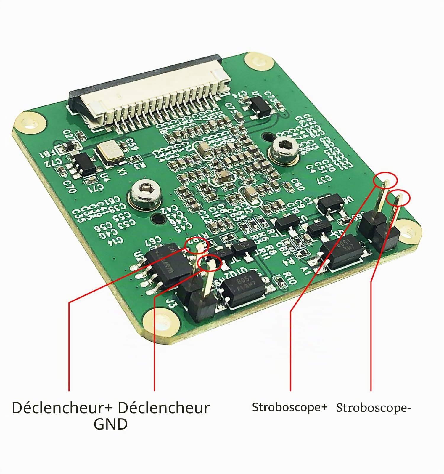 InnoMaker Module Caméra GS Capteur Couleur IMX296 à Obturateur Global, Déclenchement Externe, 1,58 Mégapixels jusqu'à 60 IPS 1456x1088 Pixels, Compatible avec Raspberry Pi Caméra à Obturateur Global