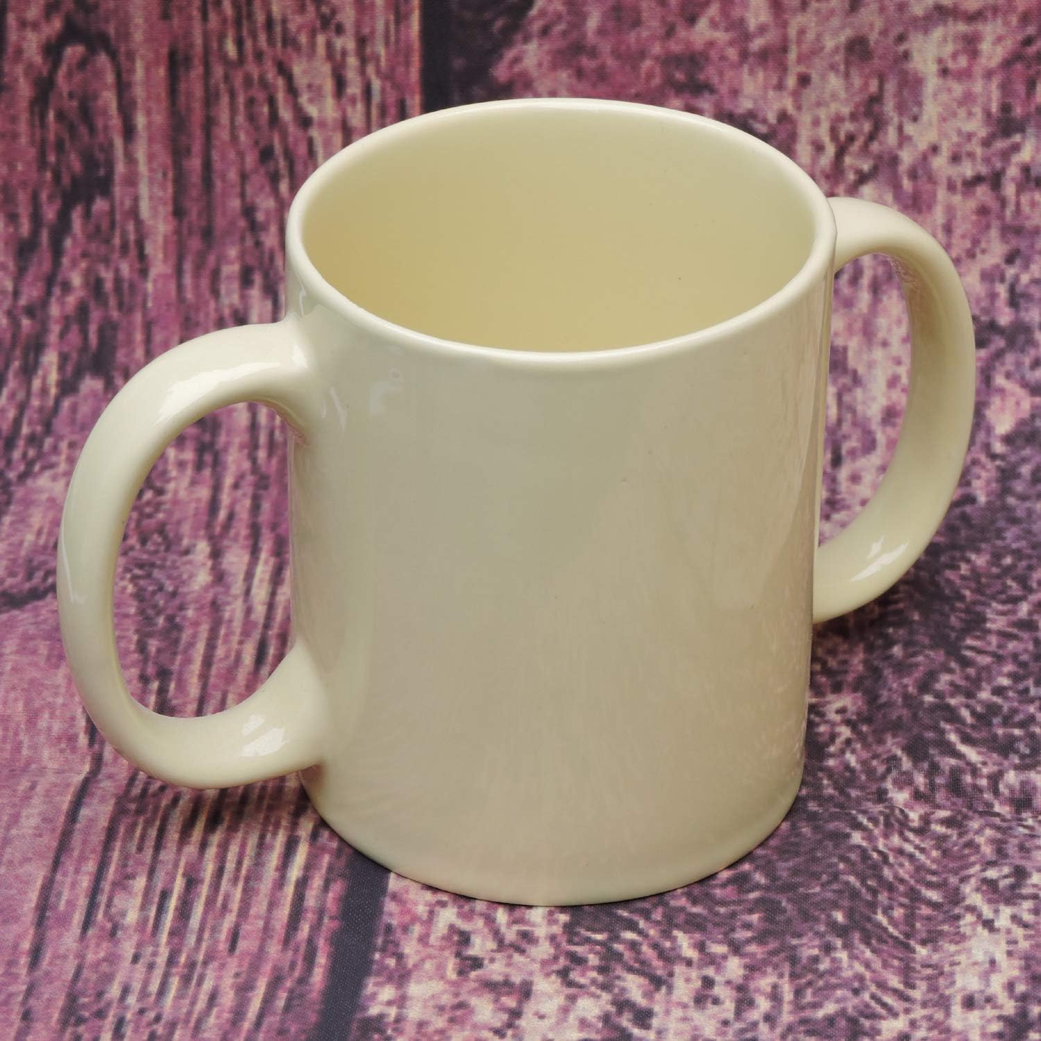 HealthGoodsIn Dual Handle Mug (Double Grip Mug) to Aid Tremors, 11.83 US Fl. Oz. (350 Ml) - Light Lemon Color