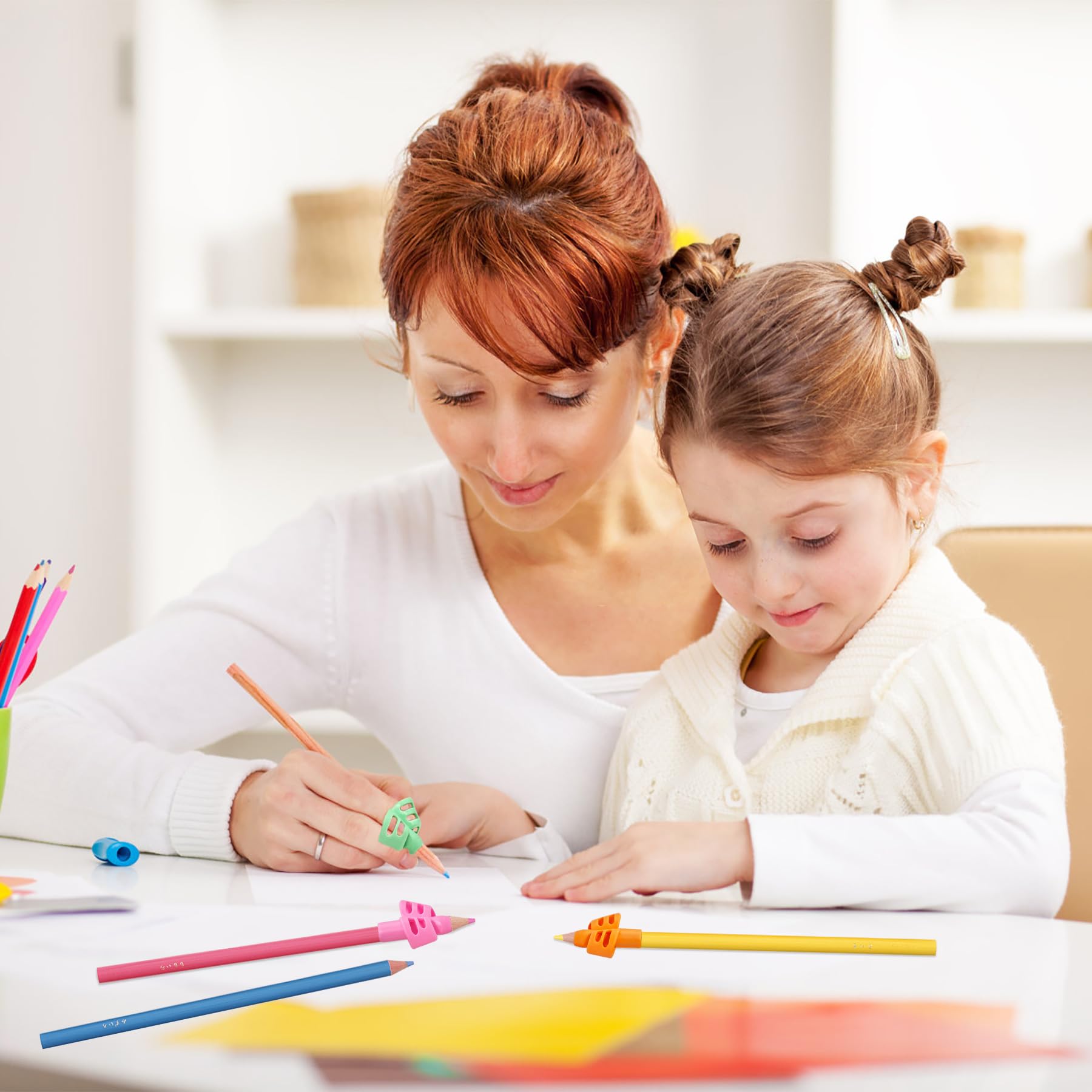 Lot de 20 poignées de crayon en silicone pour enfants, correction de posture