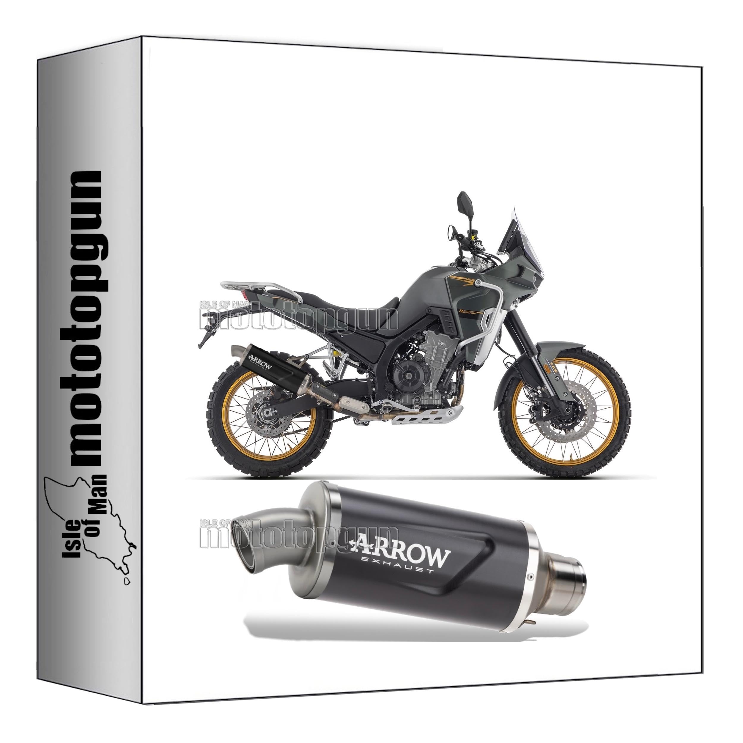 scarico omologato arrow indy-race evo in alluminio nero compatibile con kove 800 x pro 2024 mototopgun 72656aon