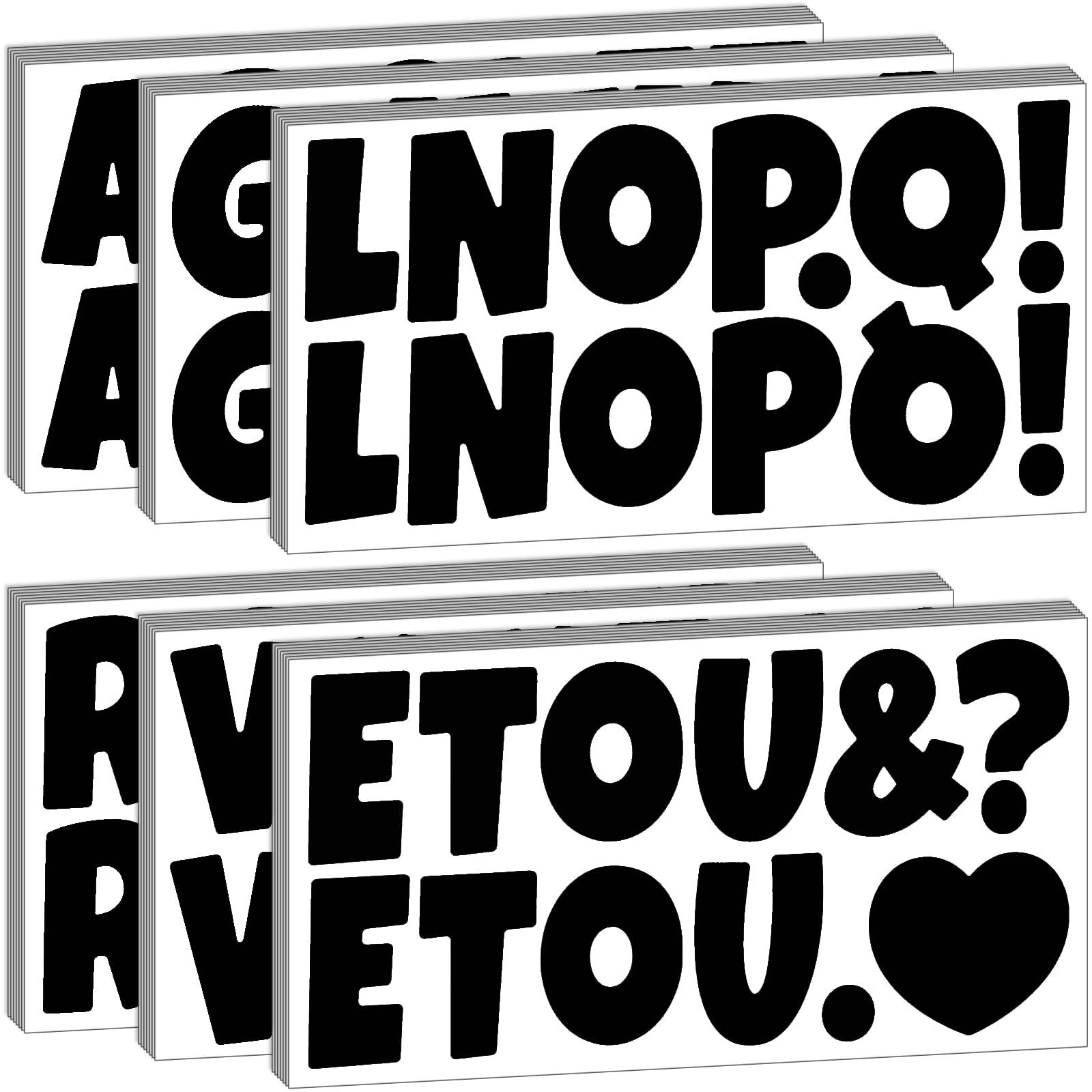 Lettres autocollantes alphabet noir 6,3 cm pour scrapbooking et signalétique