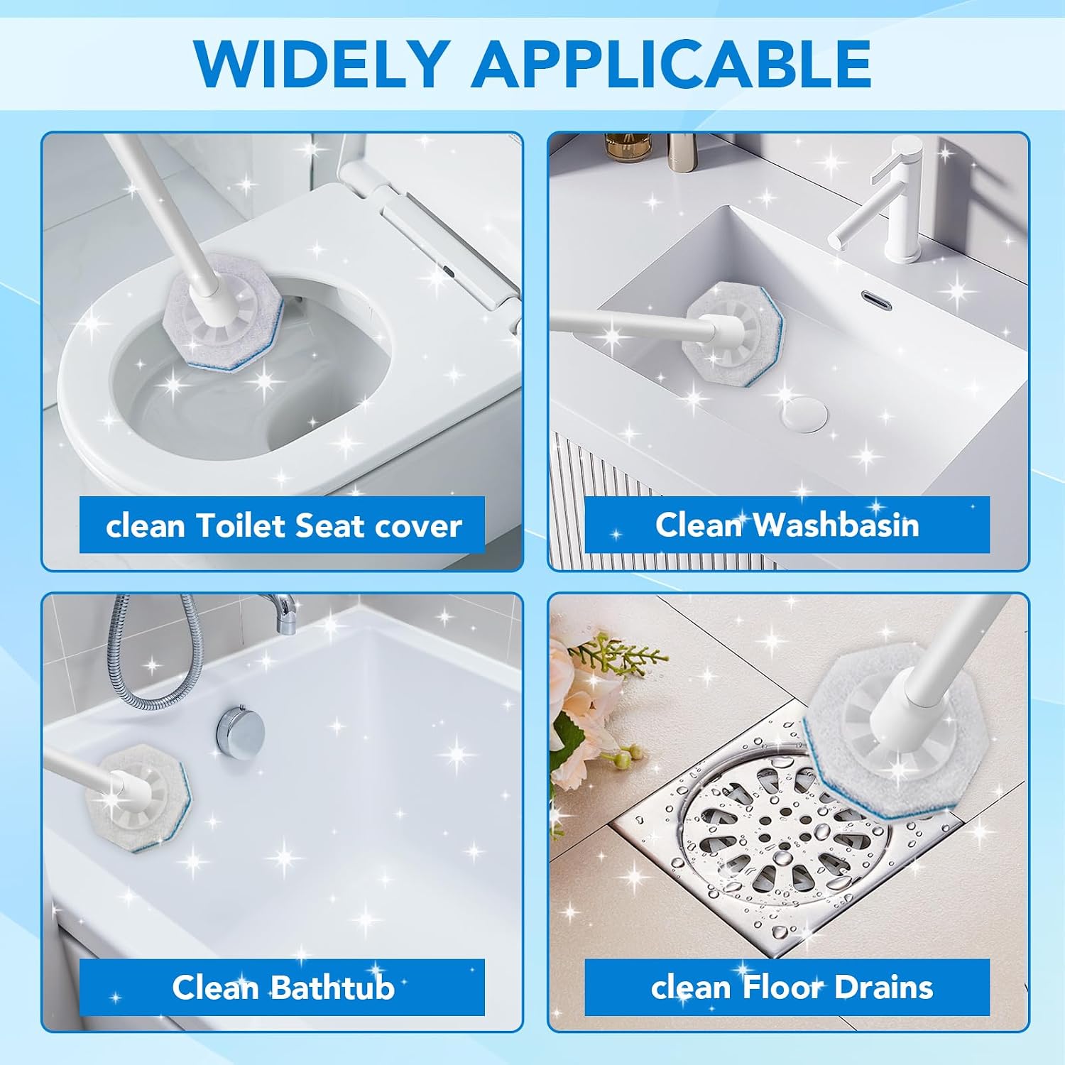 55 Pcs Toilet Wand Refills for Clorox, Upgraded Disposable Replacement Heads Compatible with Clorox Toilet Wand for Bathroom Cleaning