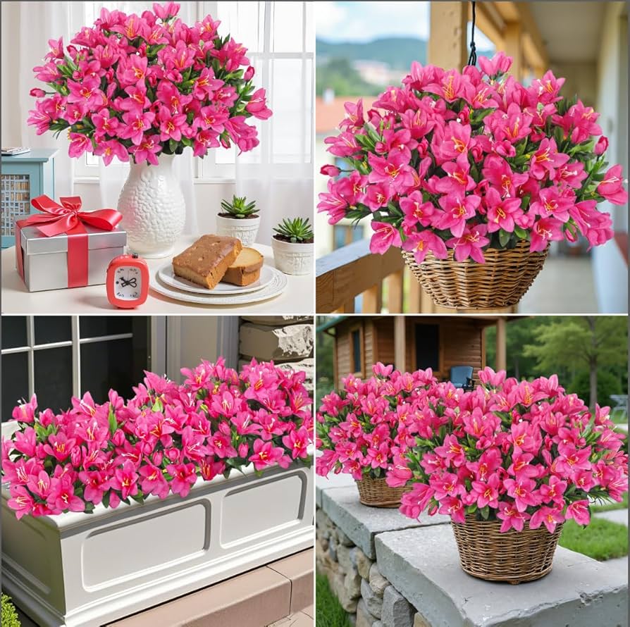 Amazon.com: Ouddy Decor 8 Bundles Artificial Flowers for Outdoors