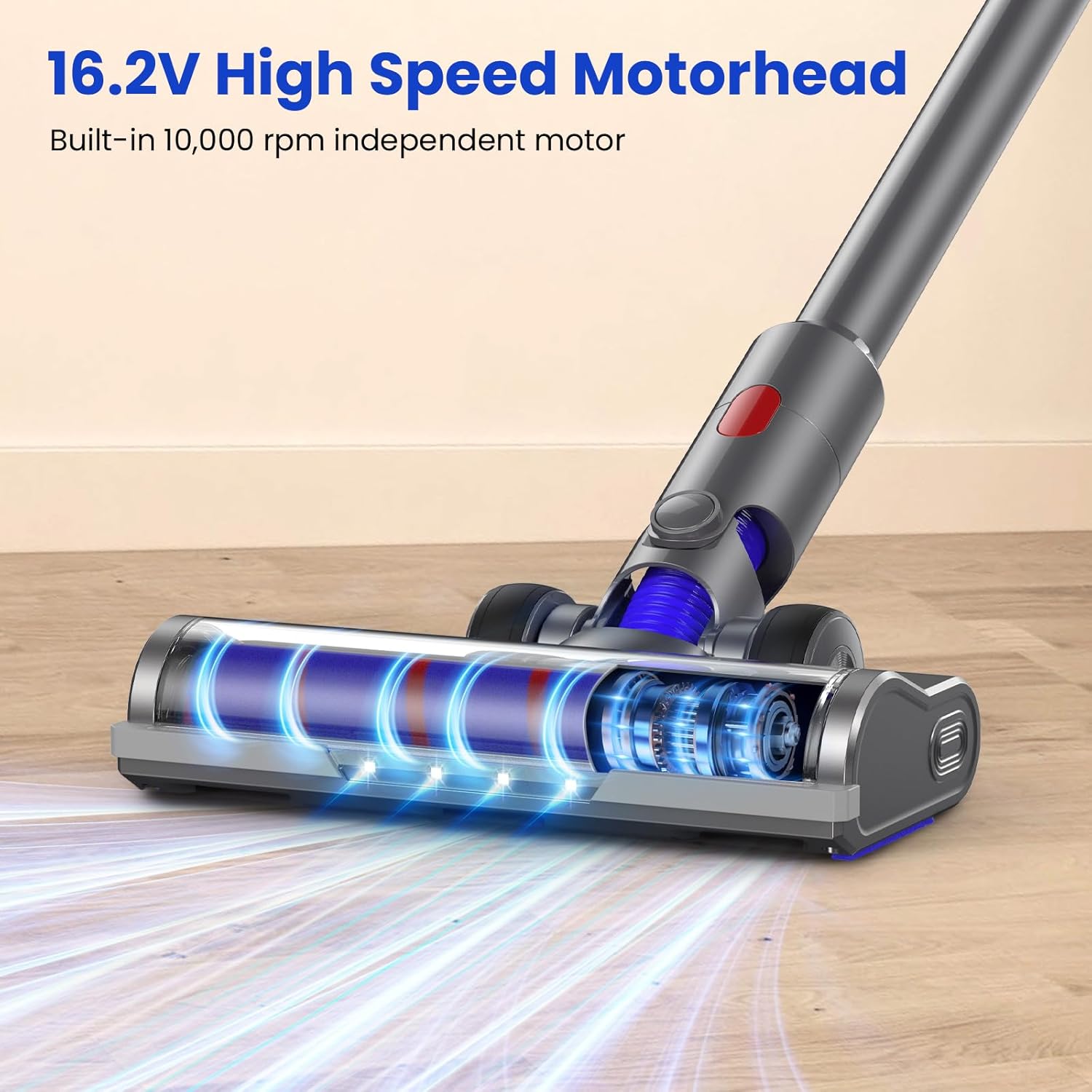 Vacuum Head Replacement for Dy-son V7 V8 V15 V10 V11 SV14 SV12 SV11 SV10 Vacuum Cleaners with LED Headlights V Shape Roller Brush Head Replacement Parts for Hardwood Floor Carpets Attachment