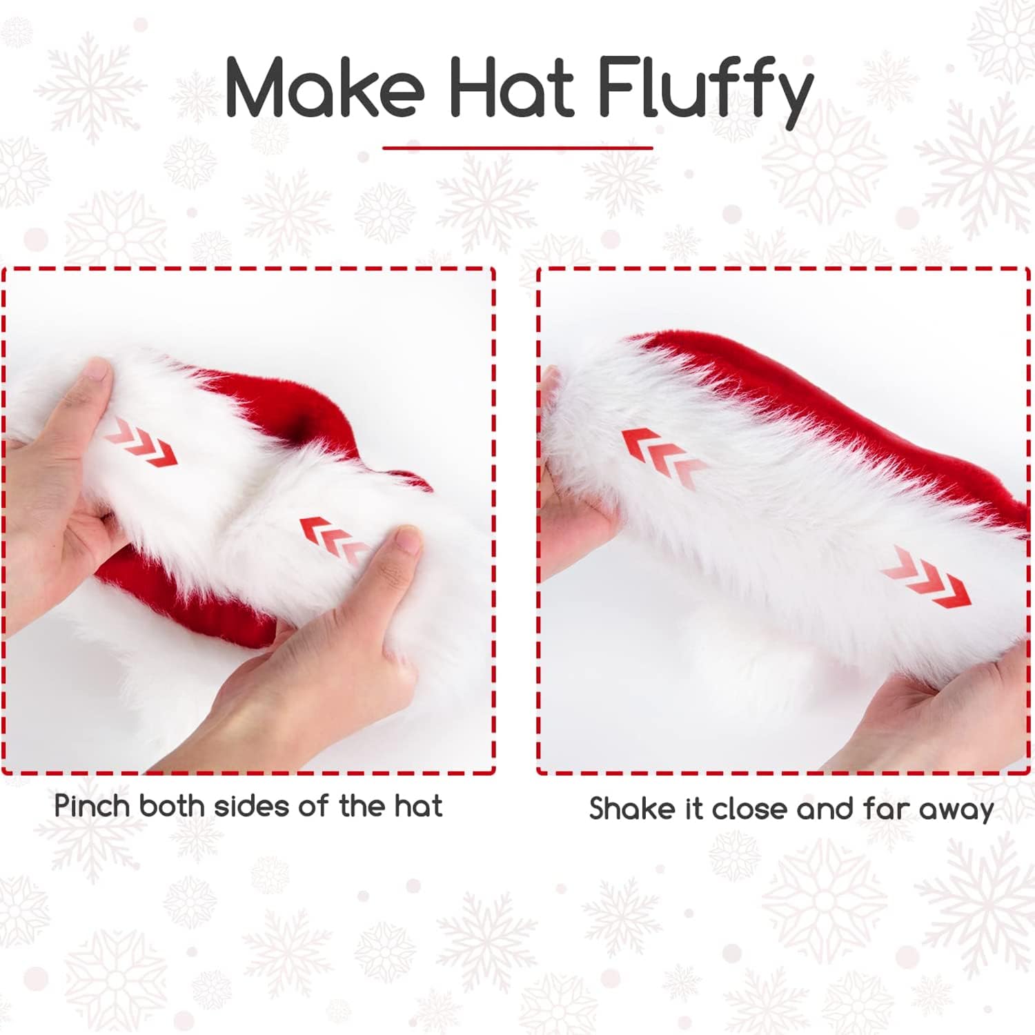 benpen 2 PCS Santa Hats for Adults Luxury Father Christmas Hats Bulk Plush Xmas - Image 4