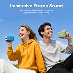 Tribit PocketGo Haut-parleur Bluetooth portable, 20H L'heure du jeu, IP68 Imperméable / Dustproof, Sans fil, BT6.0, Douche, Son puissant, Personnalisé EQ, TWS, Appui TF Carte flottante, Type-C, Voyage/Accueil (vert)