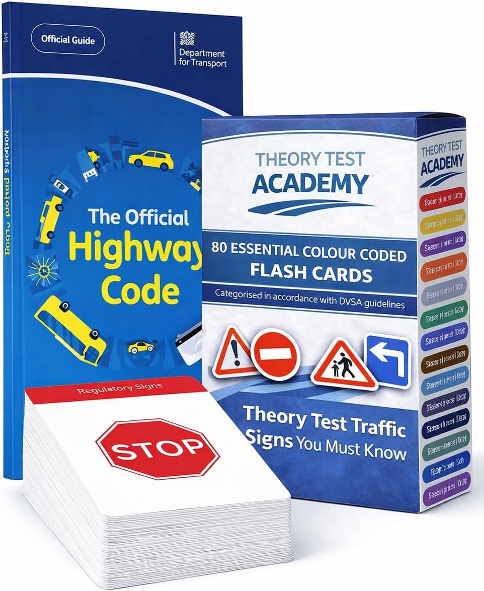 Highway Code Book 2026 UK + Traffic Signs You Must Know Flash Cards Set