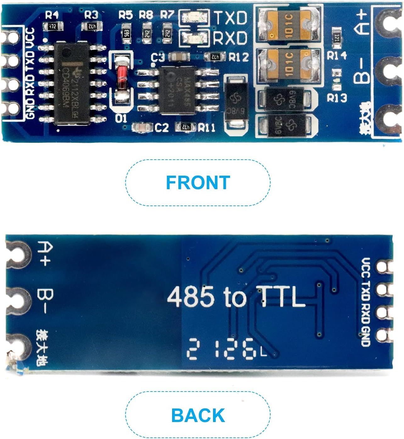 ARCELI 5 pezzi TTL a 485 a livello UART seriale Hardware reciproco Controllo di flusso automatico Convertitore da UART a 485 a TTL