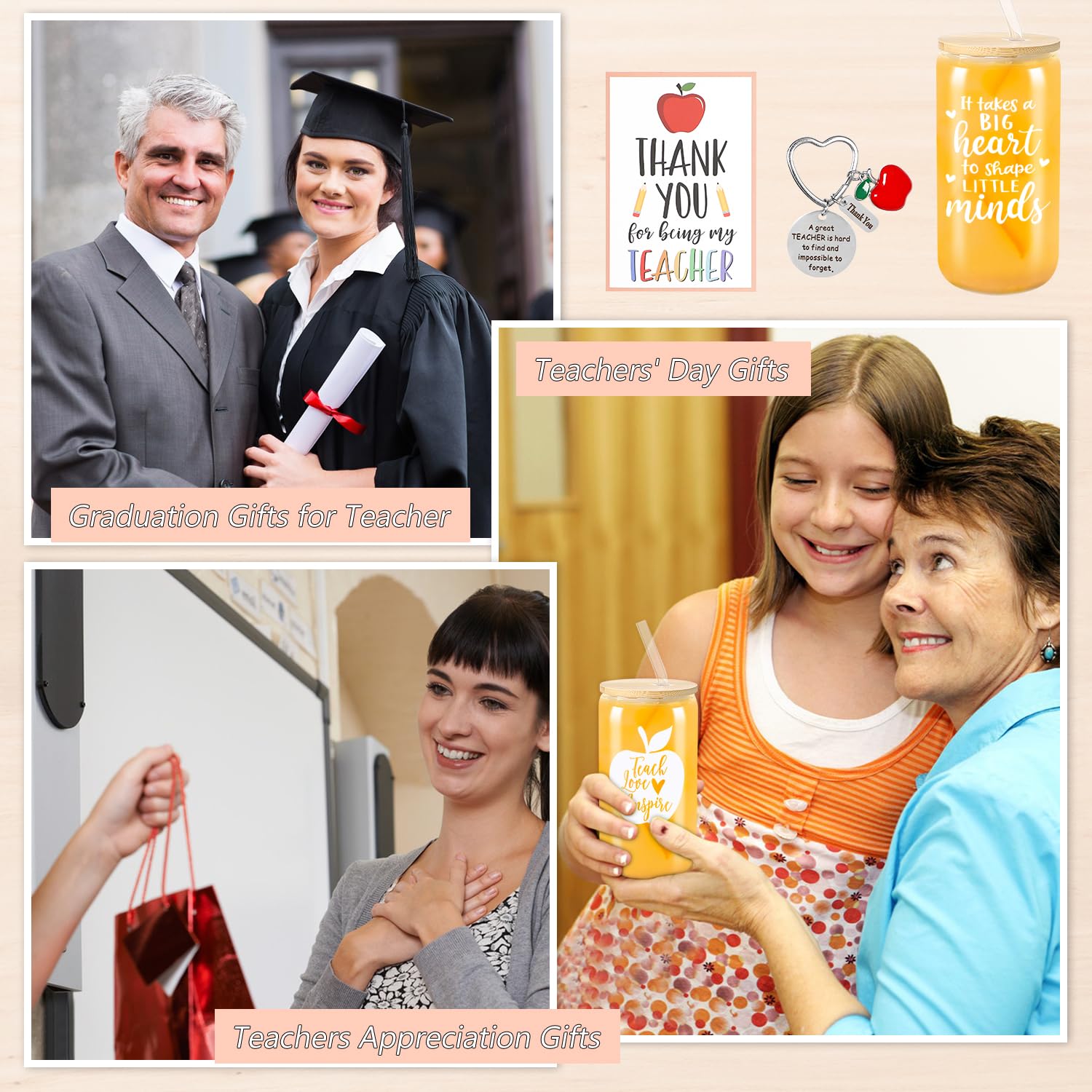2 pezzi Set regalo di apprezzamento per gli insegnanti - Borsa shopping