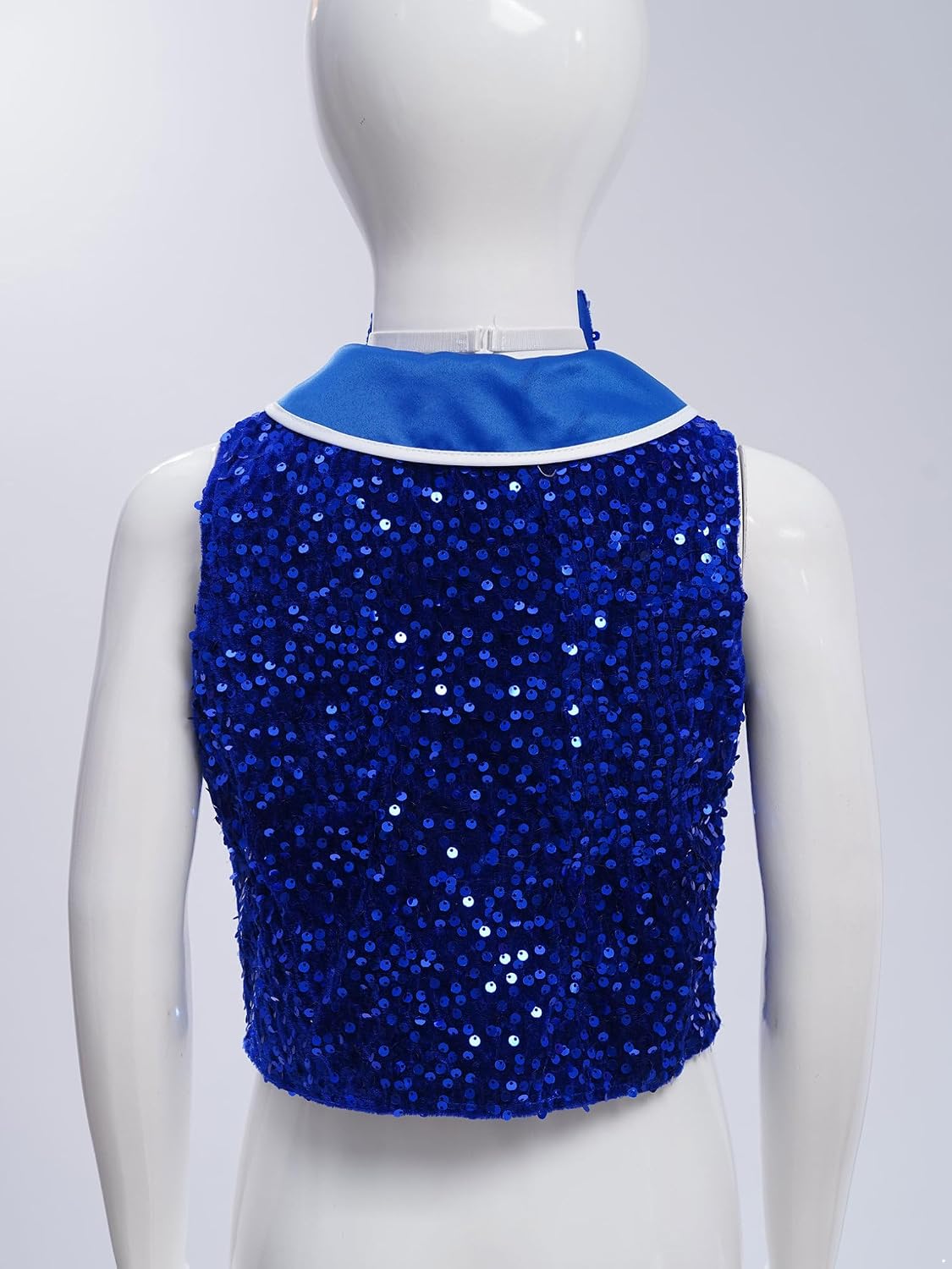 Freebily Boys Girls Sequin Vest Jacket Kids Sparkly Button Velvet Waistcoat with Tuxedo Bowtie Jazz Dance Top