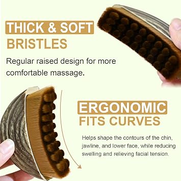 2Pcs Lymphatic Drainage Massager for Face & Body, Lymphatic Drainage Brush, L-ymphatic Contour Face Brush for Chin & Jawline Sculpting, Dry Brushing Body Brush L-ymphatic D-rainage Tool