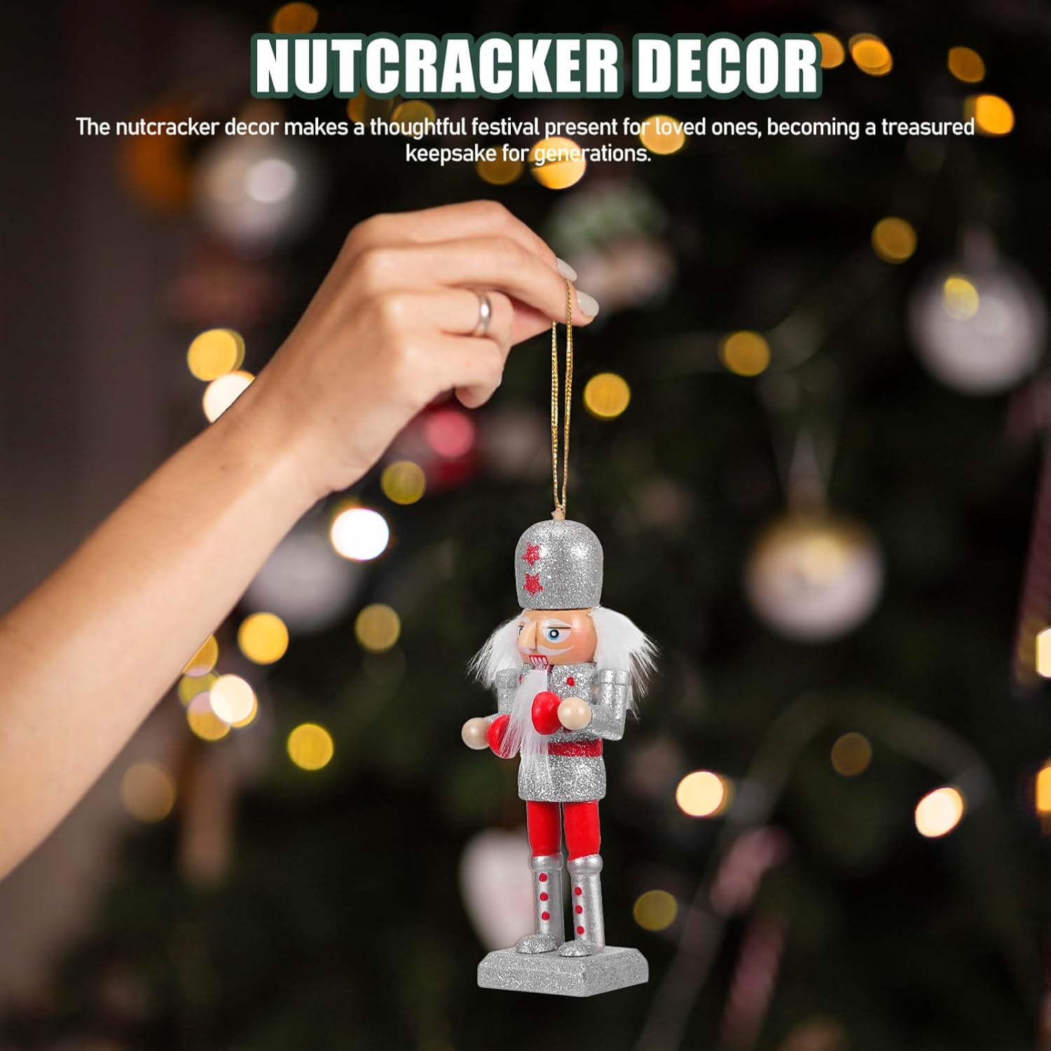 Zerodeko 10pcs Christmas Nutcracker Decors - Wooden Nutcracker Ornaments Christmas Hanging Decorations Indoor Xmas Decors Home