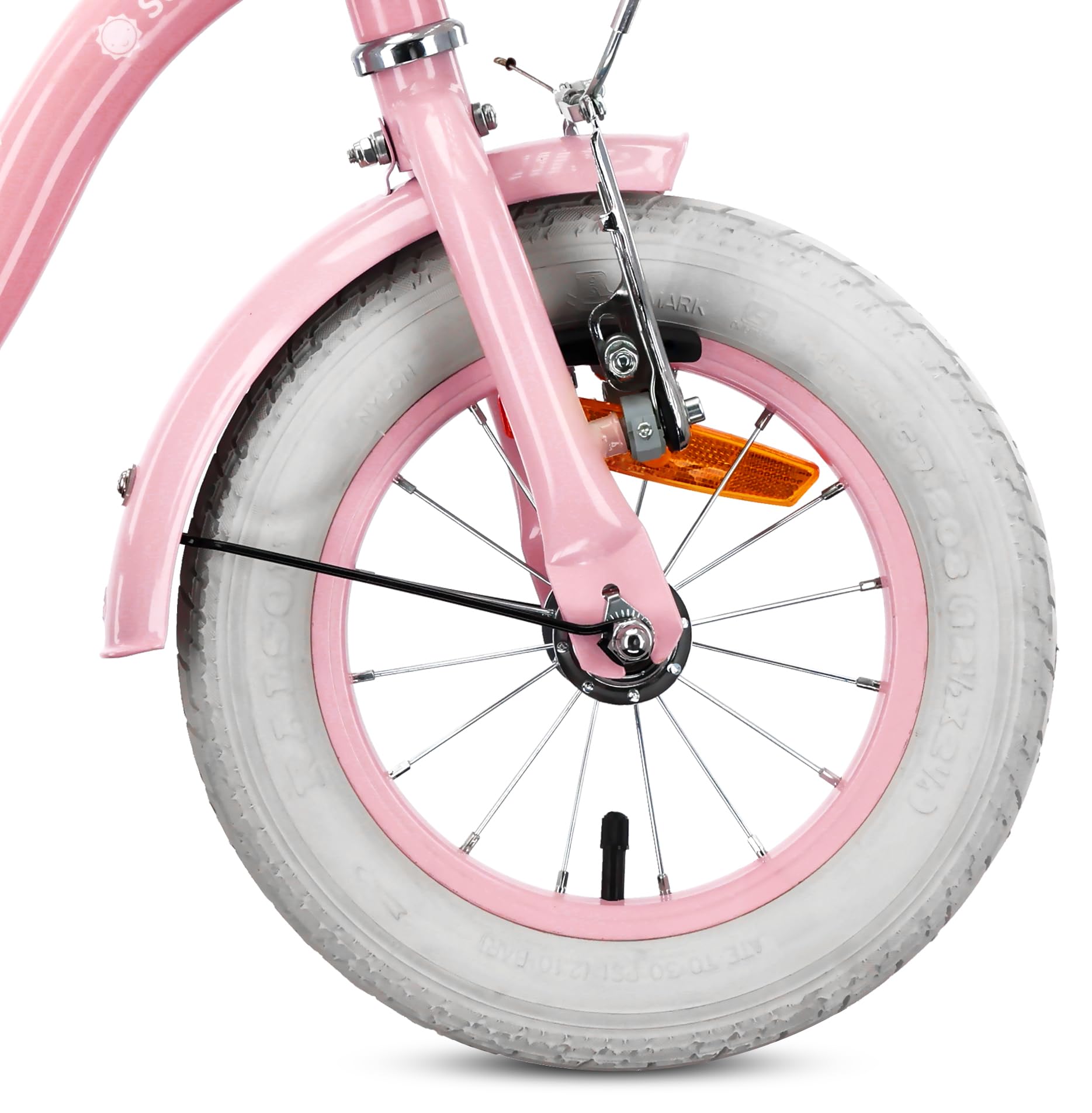 sun baby Flower Bike Vélo Enfant Fille 12/14/16 Pouces, avec Petites Roues, Barre de Poussée, Panier, Sonnette, Frein V-Brake
