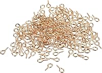 Vista 13 de uxcell 200 ganchos pequeños de ojo de tornillo con rosca, tornillos roscados, tornillo autorroscante de 0.31 x 0.39 pulgadas para hacer joyas, Plata