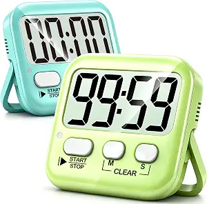 Antonki 2 Pack Digital Timer for Kids, Magnetic Countdown Kitchen Timers for Cooking, Egg, Classroom, Teacher, Exercise, Study, Oven - Battery Included