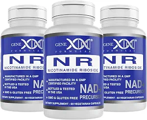 Genex Formulas NR Nicotinamide Riboside 300mg (3 Pack) NAD+ Precursor for Healthy Aging - GMP-Certified, Non-GMO, Gluten-Free, Vegetarian