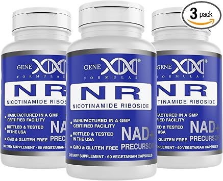 Genex Formulas NR Nicotinamide Riboside 300mg 3 Pack NAD+ Precursor for Healthy Aging - GMP-Certified, Non-GMO, Gluten-Free, Vegetarian