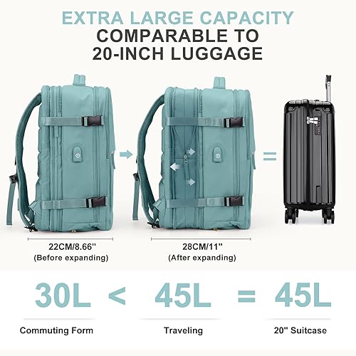 Miniatura 463 de coowoz - Mochila de viaje grande para mujeres y hombres, morral impermeable para exteriores, deportes y senderismo, Azul eléctrico, Mochilas de viaje