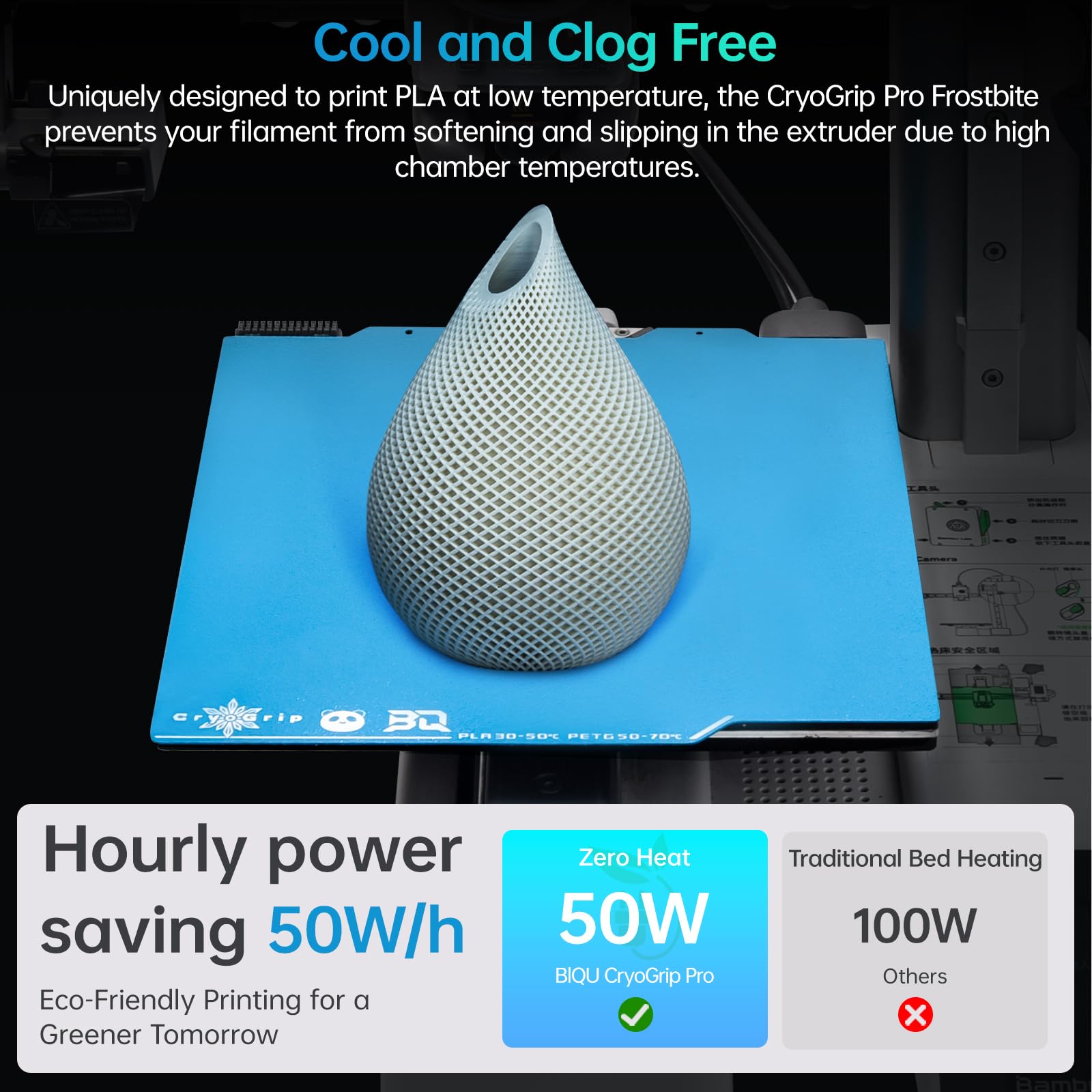 BIQU CryoGrip Pro Frostbite Koud Bouwplaat voor Snap-Maker U1 3D