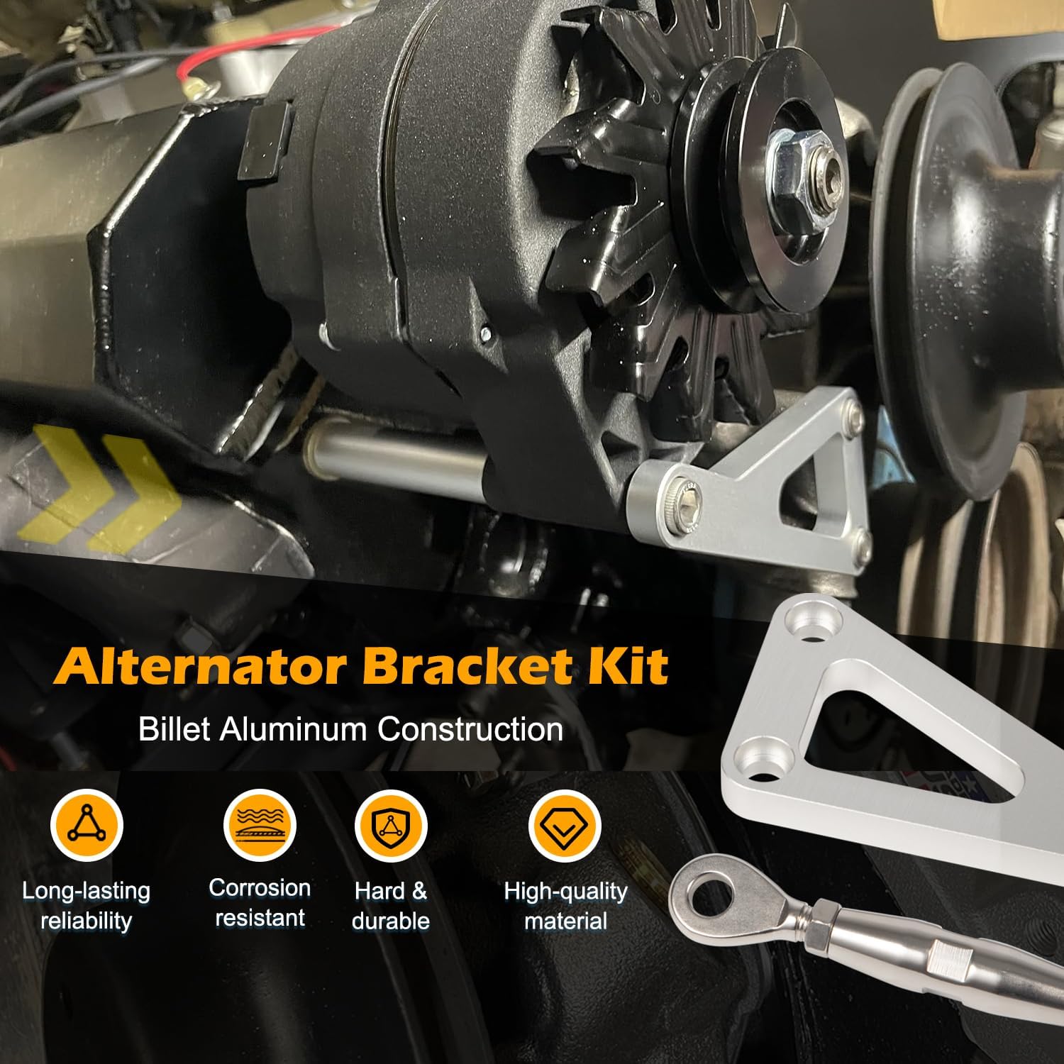 Alternator Bracket Kit for Chevy SBC Long Water Pump 305 327 350 383 5.0L 5.7L V8 Small Block Engine