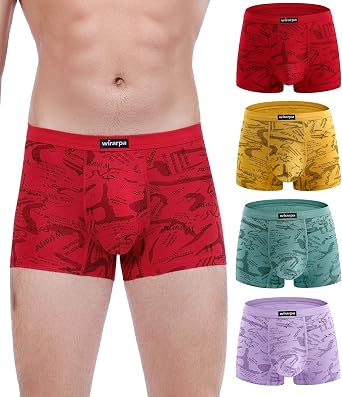 wirarpa Mens Breathable Modal Microfiber Trunks Underwear Covered Band Multipack