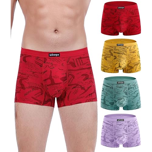 wirarpa Men's Breathable Modal Microfiber Trunks Underwear Covered Band Multipack