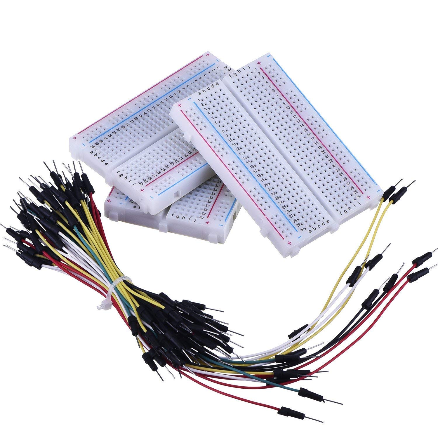 Electrobot 3 Pieces 400-Point Solderless Circuit Breadboard with 65 Pieces M/M Flexible Breadboard Jumper Wires (B07QWPTCLV) Amazon Price History, Amazon Price Tracker