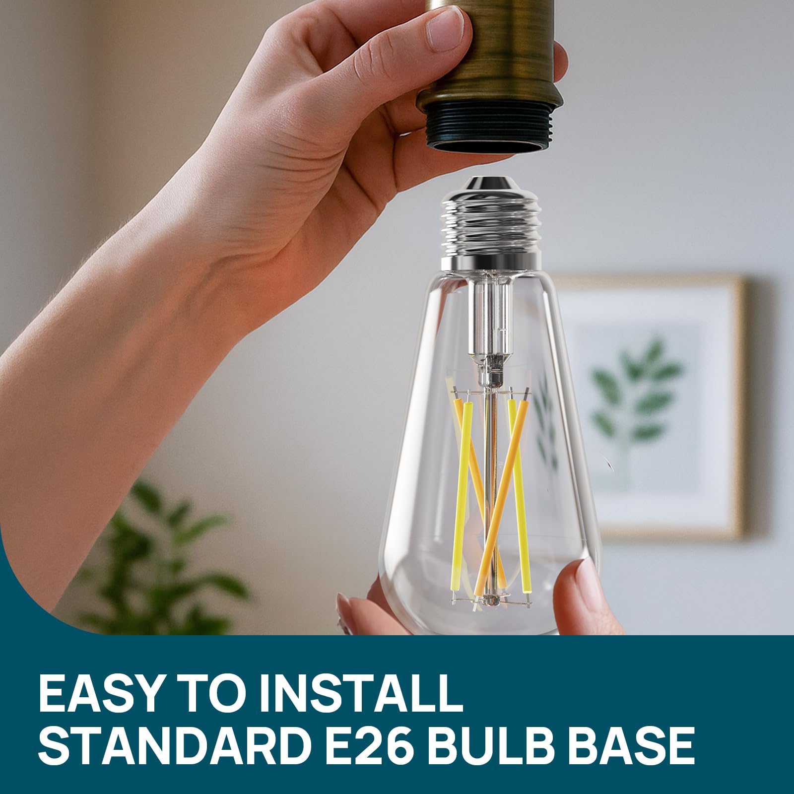 Linkind E26 Smart Edison Bulbs, 2700K-6500K Tunable WiFi Edison Bulbs with Remote Control, 8W 60W Equivalent Dimmable ST19 (ST58) Vintage Light Bulbs 800lm, Compatible with Alexa & Google Home, 4-Pack