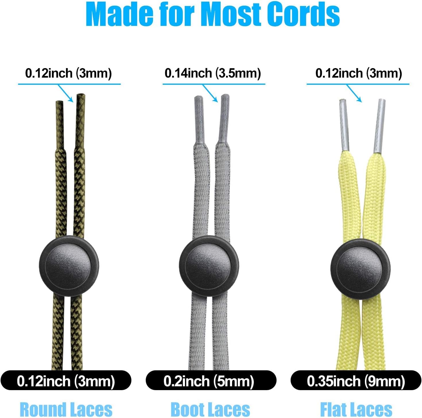 100 Pcs Spring Cord Locks Black Cord Stoppers Double Holes Cord Ends Fastener for Hoodies Drawstrings,Backpack Cords, Lock Laces