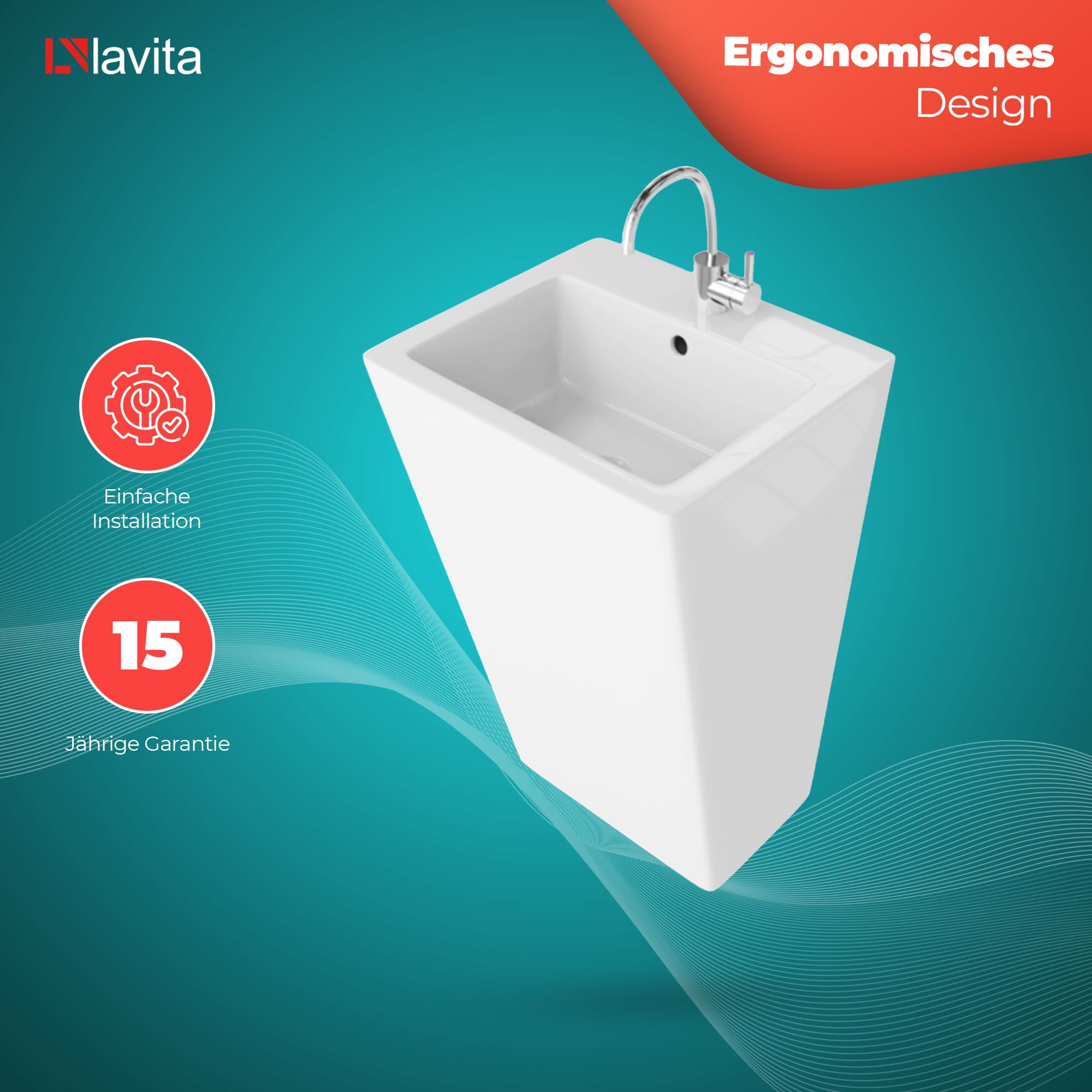 Lavita lavabo en céramique Blanc 50 cm 476476