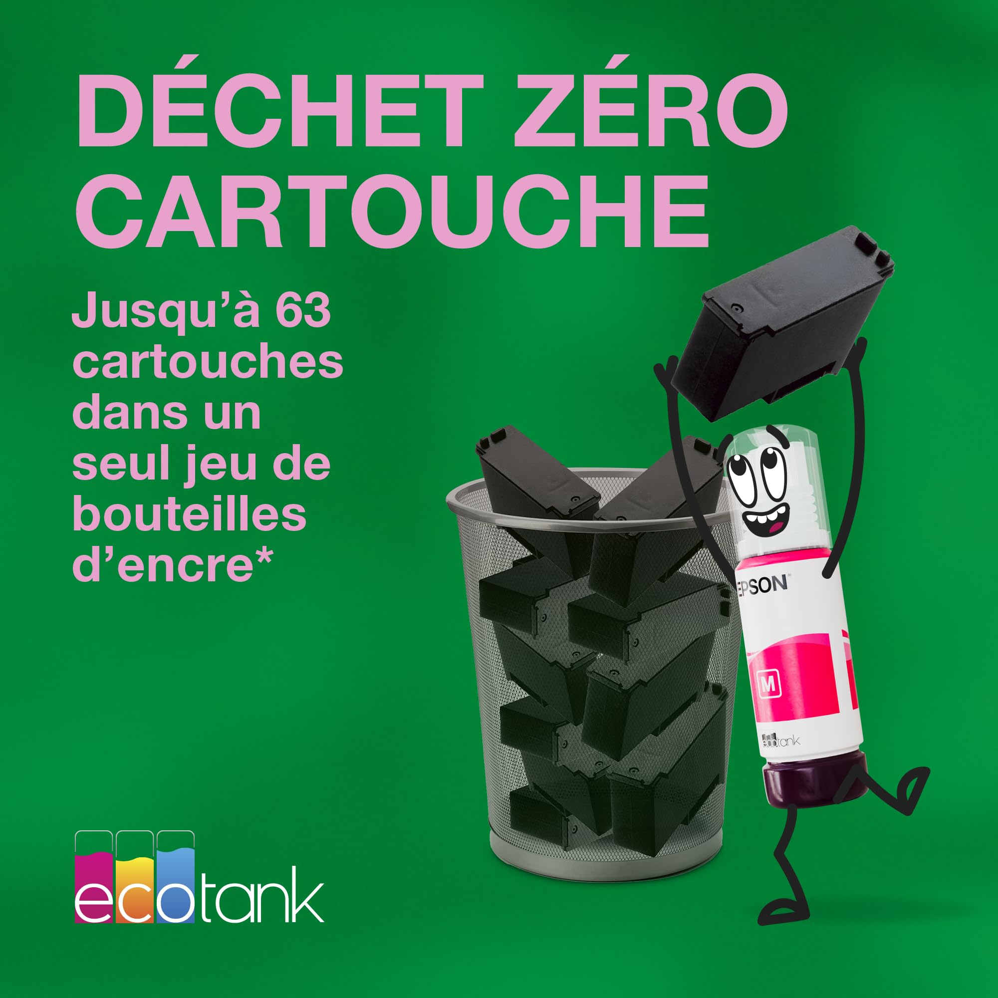 Epson Solution d’Impression A4 EcoTank ET-4955 avec Wi-FI, réservoirs d’Encre AirPrint, Chargeur de Documents, Impression, numérisation, Copie et fax Recto Verso + Jusqu’à 3 Ans d’Encre Inclus