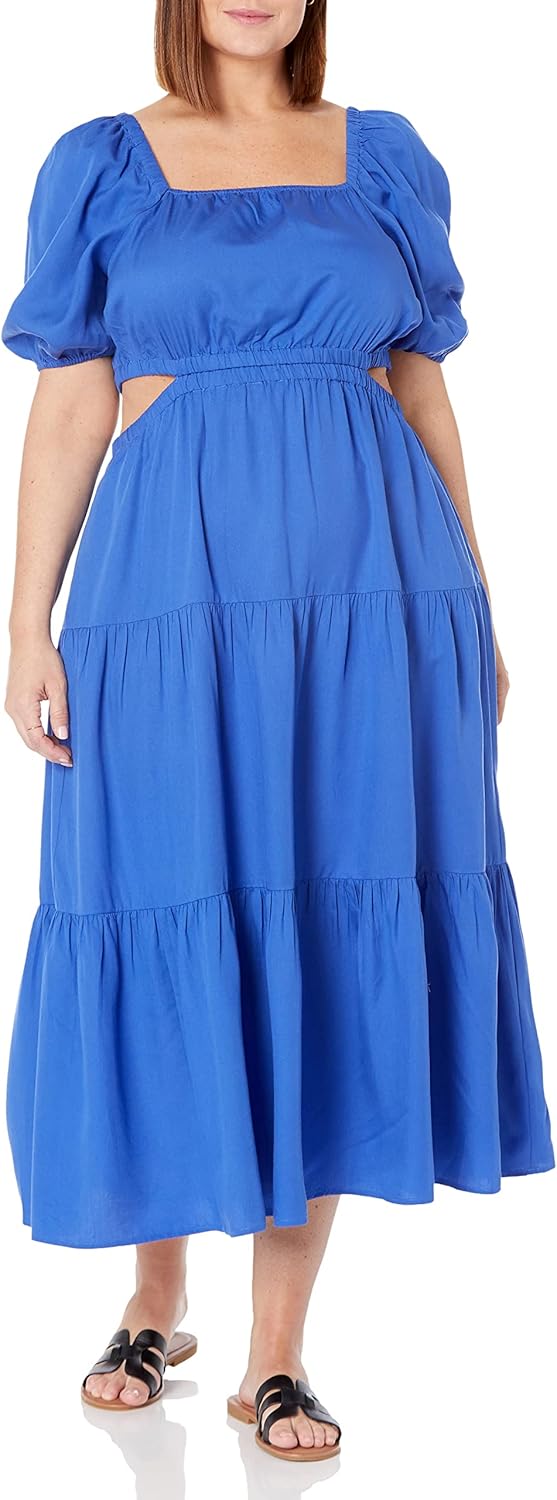 The Drop Womens Anaya Square Neck Cut-Out Tiered Maxi Dress - Image 4