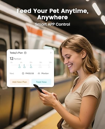Miniatura 2 de oneisall Alimentador automático para gatos, dispensador de comida para gatos WiFi con control de aplicación, alimentador automático para gatos para
