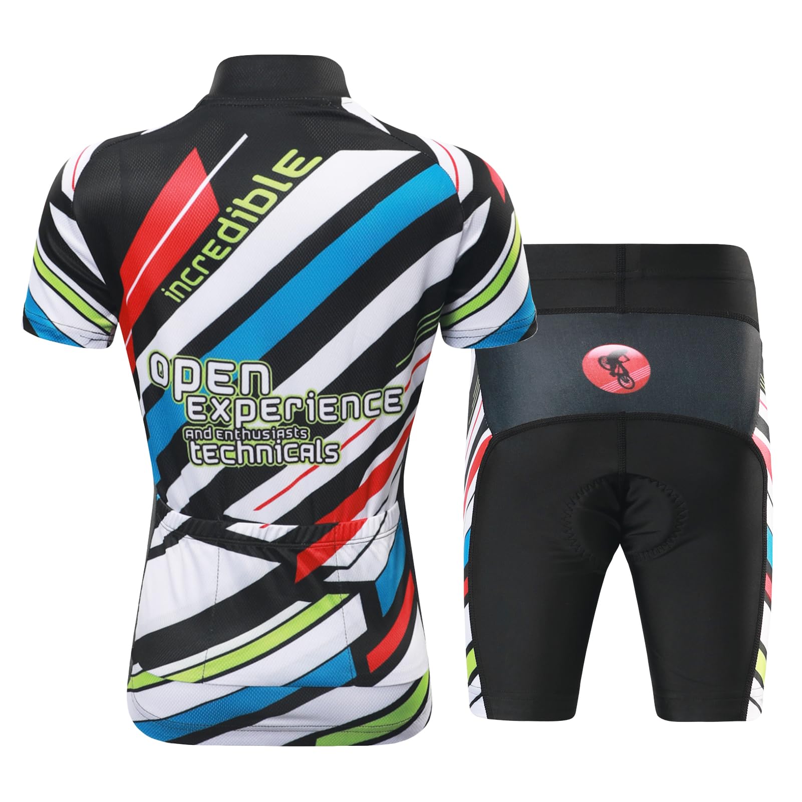 Traje de Ciclismo Niños Maillot Ciclismo de Secado Rápido Conjunto Ciclismo Camiseta Manga Corta y Shorts