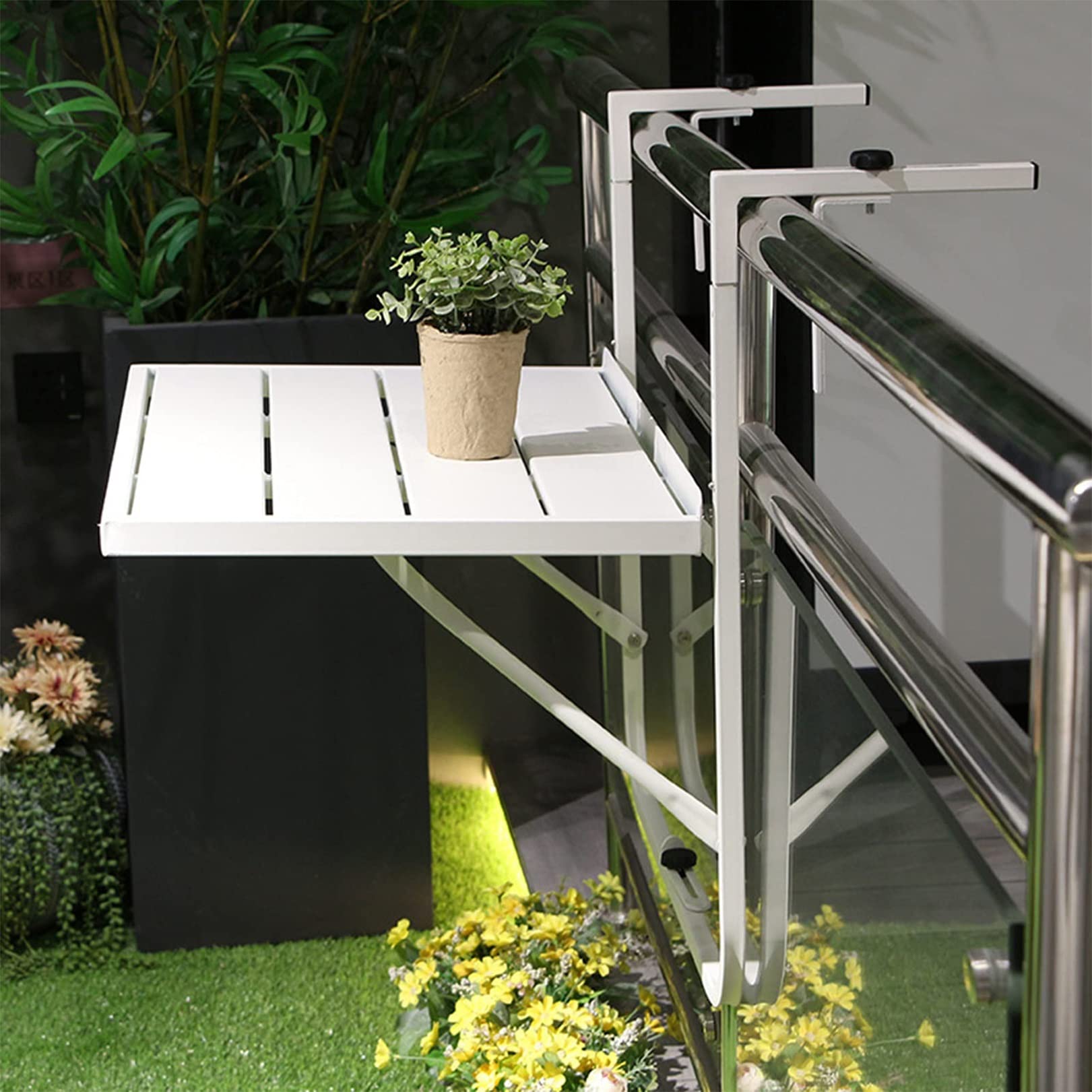 Table de bar de balcon portable pour petits espaces - Table suspendue rabattable