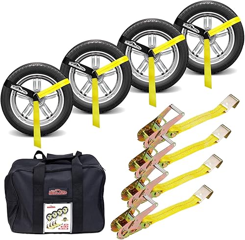 Kit de amarre ajustable para vehículo con gancho plano, resistencia a la rotura de alta resistencia, 10,000 libras, carga de trabajo 3333 libras,