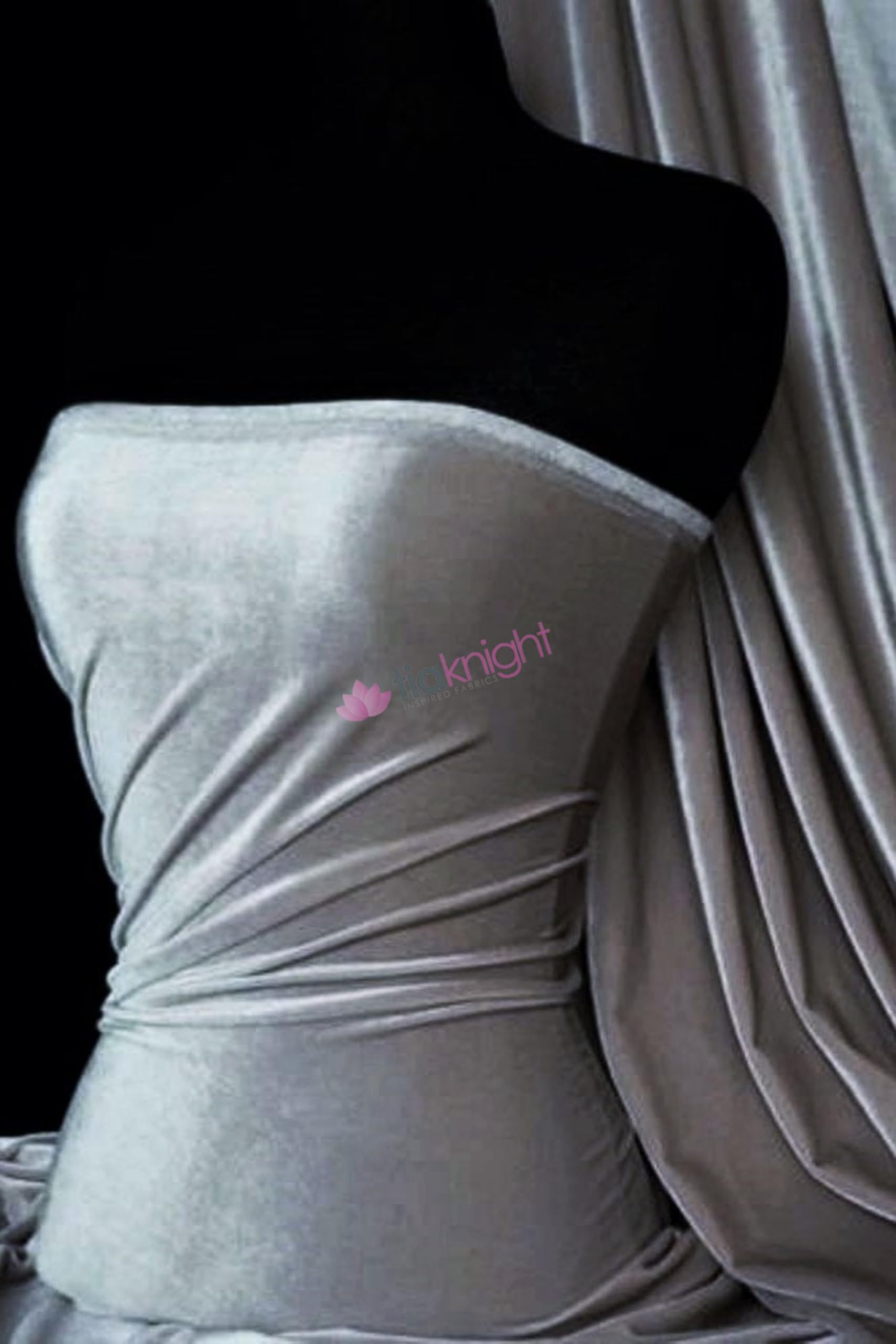 Velvet/Velour 4 Way Stretch Spandex Material | Soft Furnishing, Craft Velour & Dressmaking Fabric | Same Day Dispatch | Sold by The Metre | by Tia Knight Q559 (Charcoal Grey)